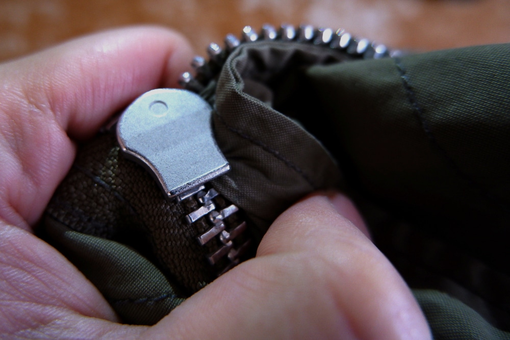 closeup image of a zipper