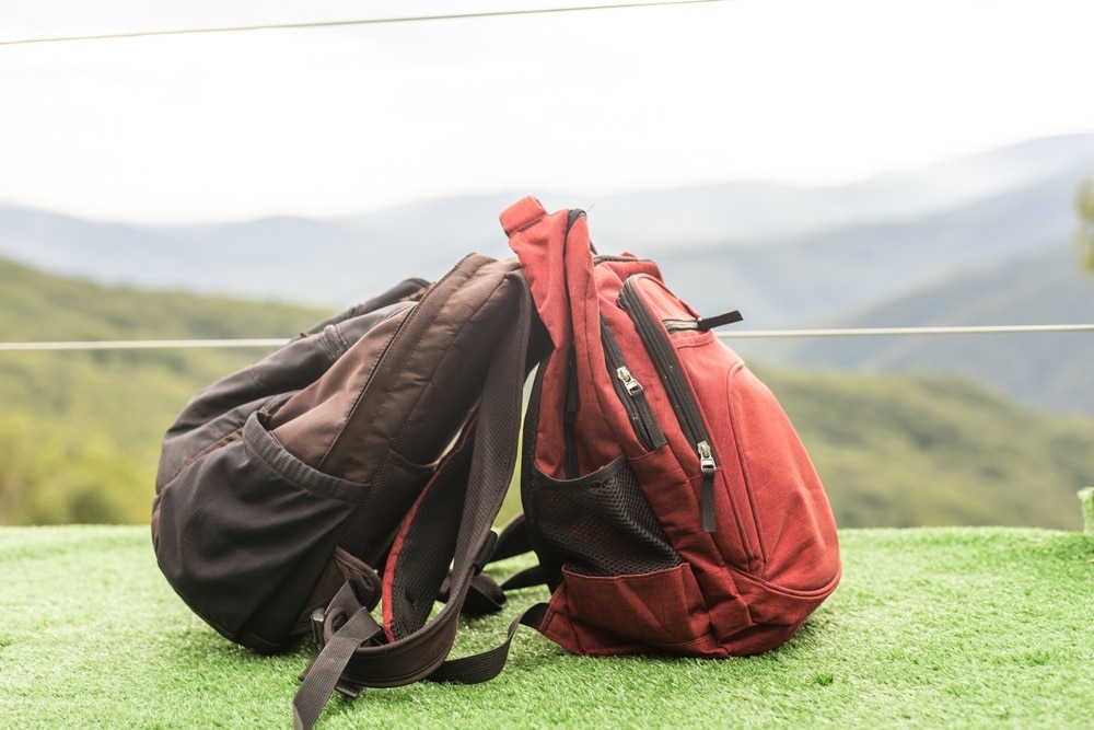 Backpack And Desk Of Free Space For Your Decoration Summer