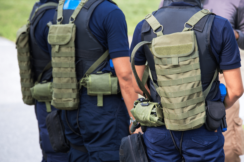 law enforcement with tactical hydration packs