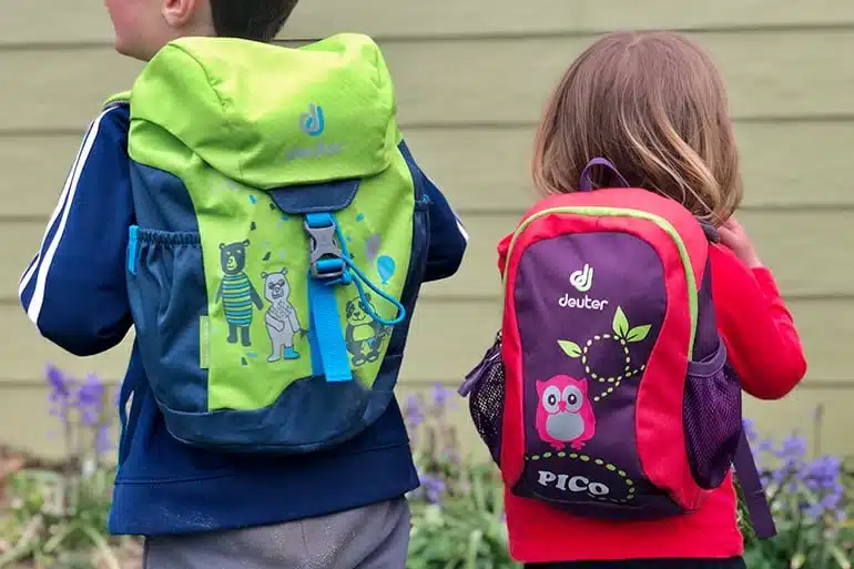backs of - kids wearing Deuter Pico bags