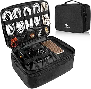 Travel Electronics Organizer Waterproof Cable Organizer Bag